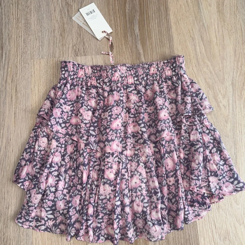 LoveShackFancy Pink Floral Flowy Skirt - Size XXS